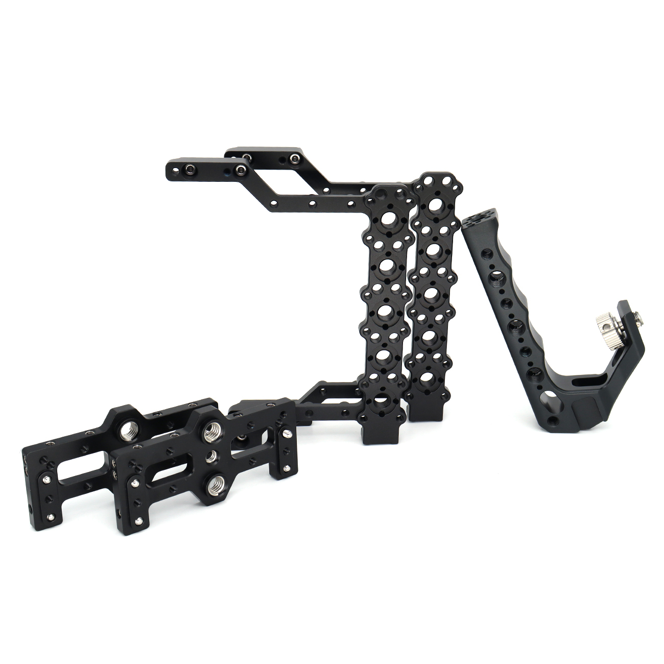 Lightweight Camera Cage Rig with 1/4" & 3/8" Holes, Cold Shoe Mounts, for ARRI Alexa Mini LF