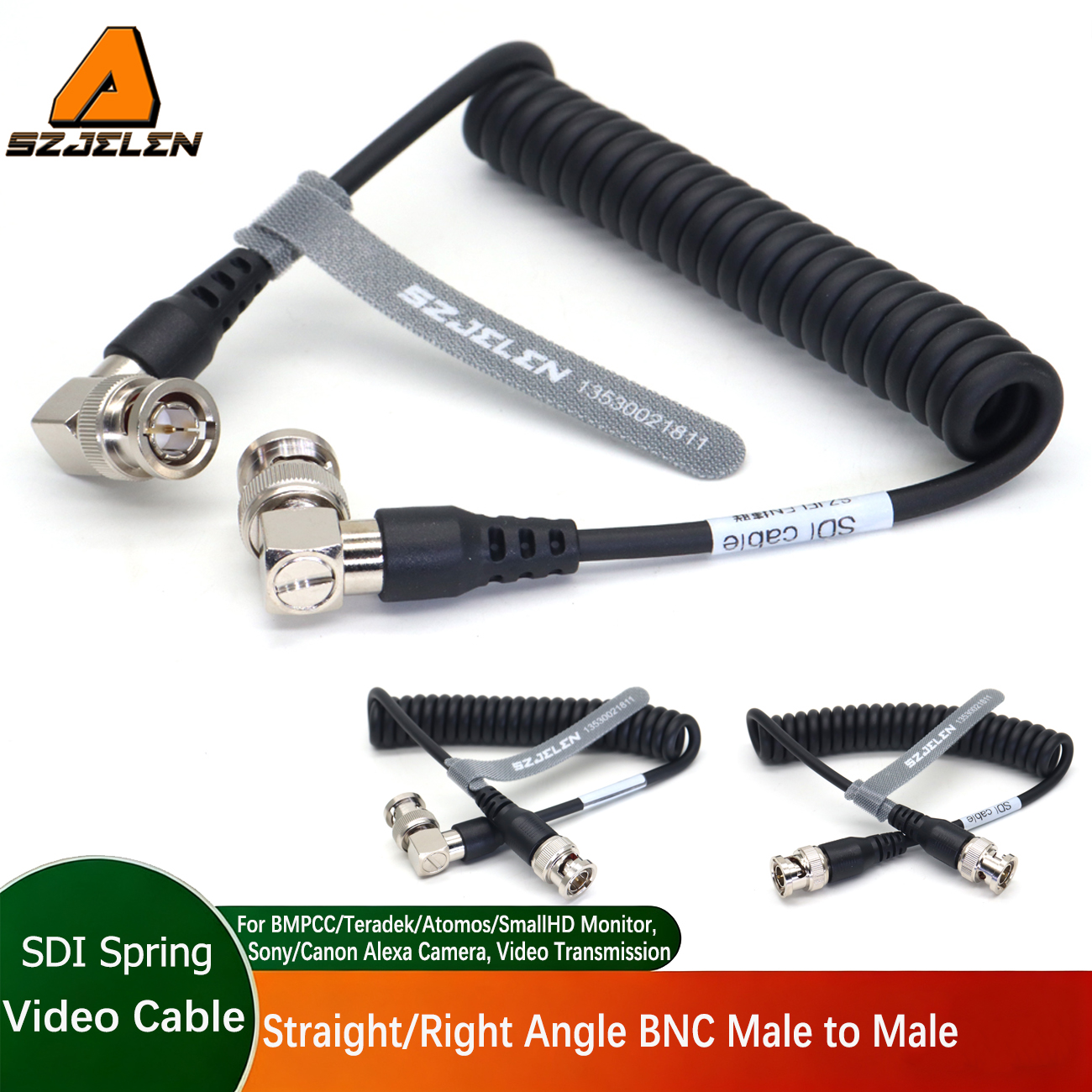 HD SDI Video Coiled Cable 75Ohm Coaxial Cable Camera SDI Video Cable