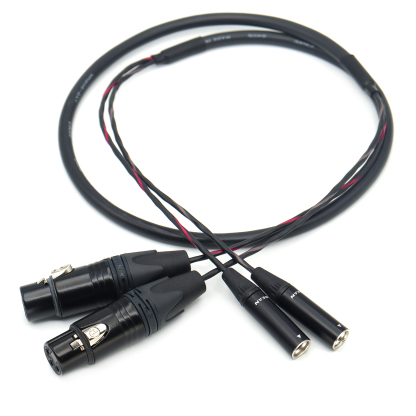 Dual TA3M/TA3F to Dual XLR 3Pin Female Microphone Audio Cable for BMPCC/Canon Camera /Sound Devices 778T