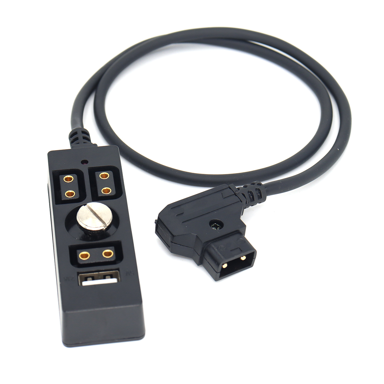 Power Splitter Cable D-tap to 3 Port D-tap Female + 5V 2.1A USB With 1/4" Screw for DSRL