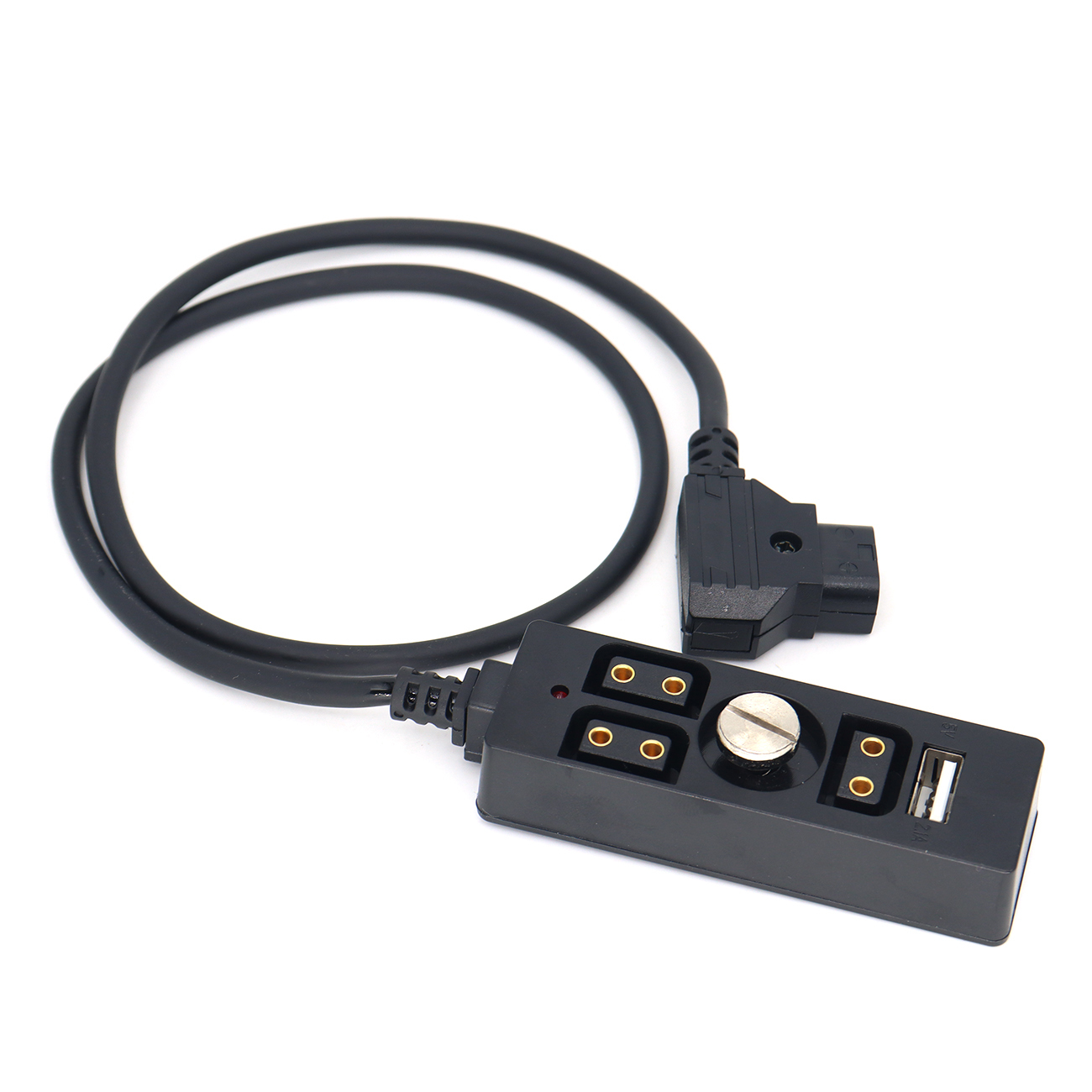 Power Splitter Cable D-tap to 3 Port D-tap Female + 5V 2.1A USB With 1/4" Screw for DSRL