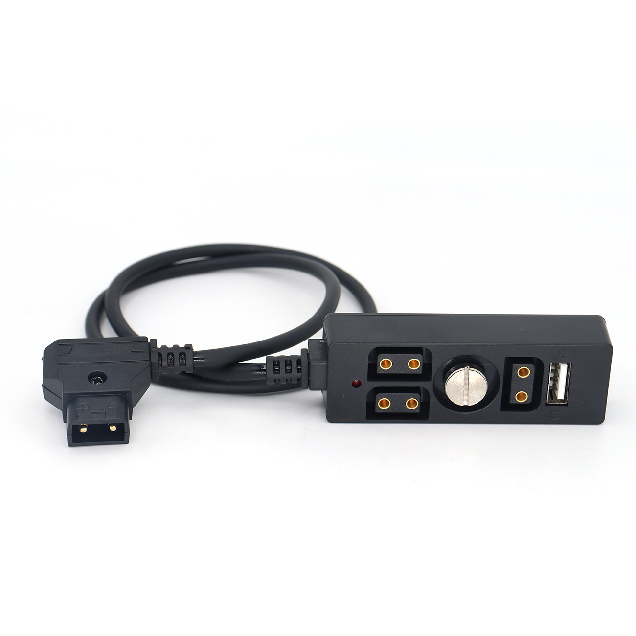 Power Splitter Cable D-tap to 3 Port D-tap Female + 5V 2.1A USB With 1/4" Screw for DSRL