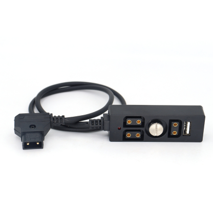 Power Splitter Cable D-tap to 3 Port D-tap Female + 5V 2.1A USB With 1/4" Screw for DSRL