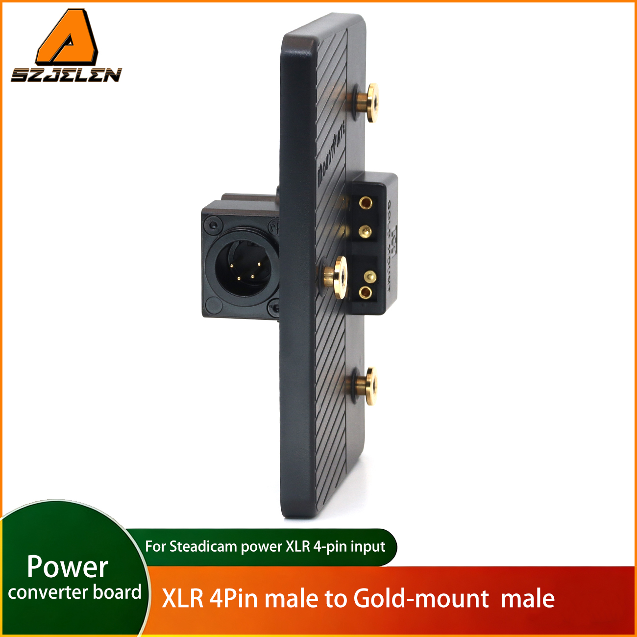 Gold-Mount Battery Plate with XLR 4Pin Male