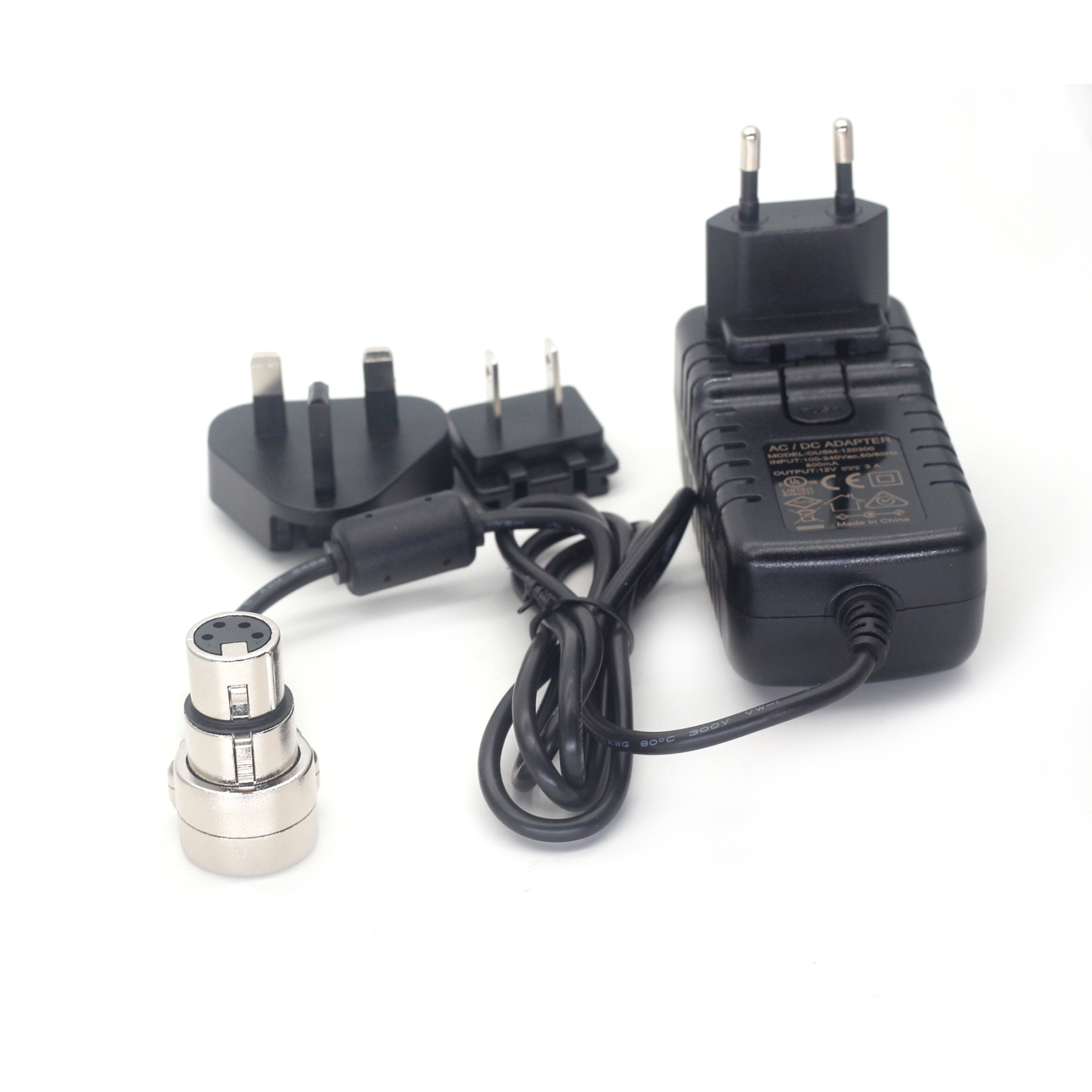 XLR 4Pin Female Plug AC/DC12V 3A