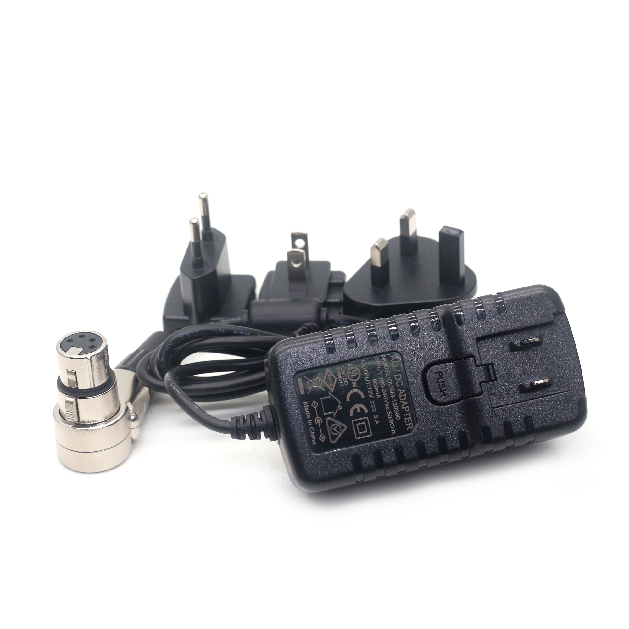 XLR 4Pin Female Plug AC/DC12V 3A