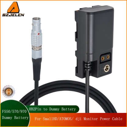 0B 2Pin Male to NP-F550/NP-F570/970 Power Coupler DC Dummy Battery for SONY