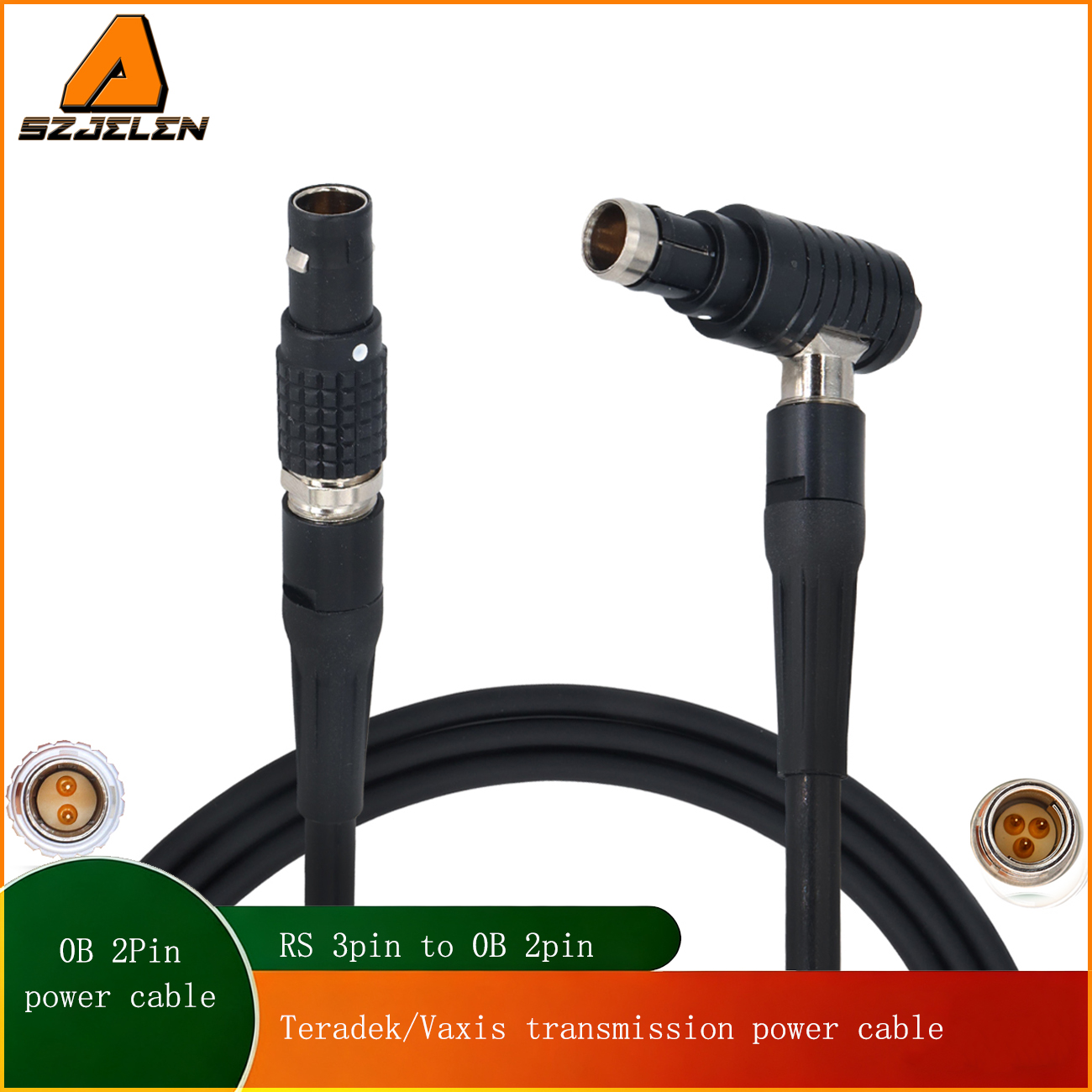 Power Cable RS 3Pin to 0B 2Pin 12V Camera Power Out for Teradek Bolt, ARRI Alexa