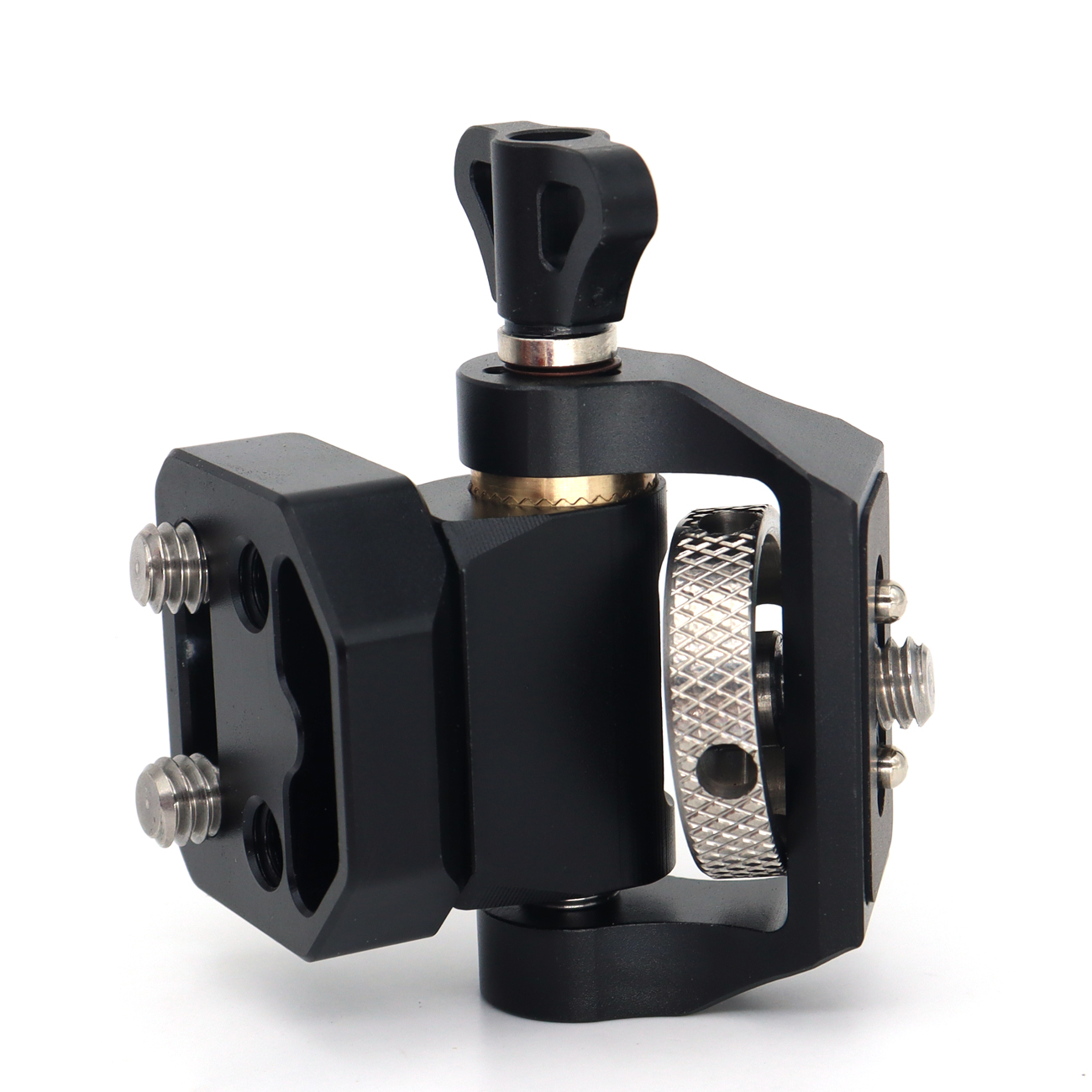 NATO Clamp/Cold Shoe/3/8/1/4 Screw DSLR Monitor Mount for ARRI Mount, 180° Tilt and 360° Swivel