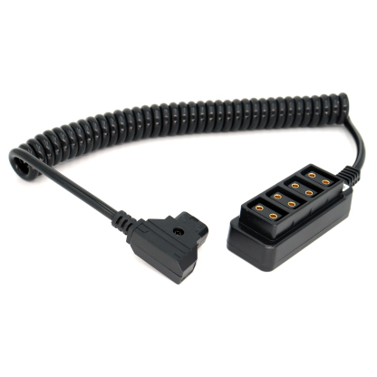 D-tap Distributor D-tap to 4 Port D-tap Male Female Coiled Splitter Cable for Anton Bauer V Mount Battery