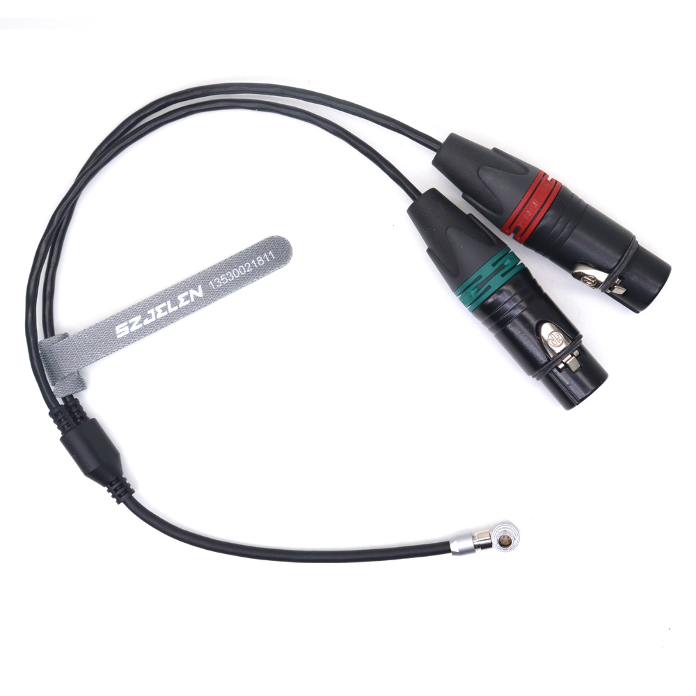 Dual Channel Audio Cable 00B 5Pin to Double 3Pin XLR Female for RED V-RAPTOR, ARRI ALEXA mini