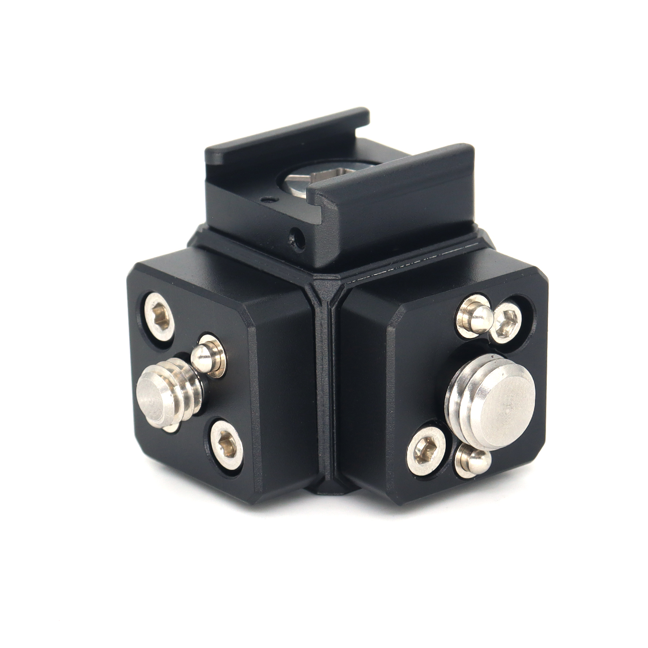 Multi-Hole Screws Adapter with Cold Shoe Mount with 1/4'' 3/8'' ARRI Thread Hole for Tripod, Magic Arm, Microphone, Camera Cage