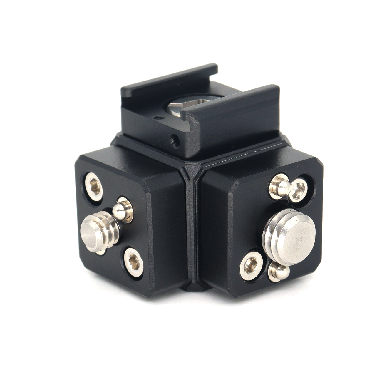 Multi-Hole Screws Adapter with Cold Shoe Mount with 1/4'' 3/8'' ARRI Thread Hole for Tripod, Magic Arm, Microphone, Camera Cage