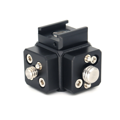 Multi-Hole Screws Adapter with Cold Shoe Mount with 1/4'' 3/8'' ARRI Thread Hole for Tripod, Magic Arm, Microphone, Camera Cage