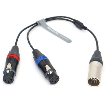 Audio Cable NEUTRIK XLR 5Pin Male to Dual XLR 3Pin female for ARRI Amira，sony Venice 