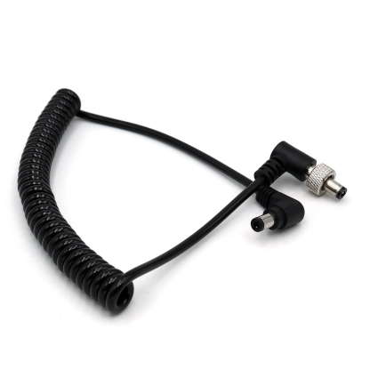 Locking DC 5.5x2.5mm to DC 2.5mm Male Coiled Video Power Cable for Atomos Ninja V Sony Pix-E7 E5 Monitor Hollyland Mars 400s