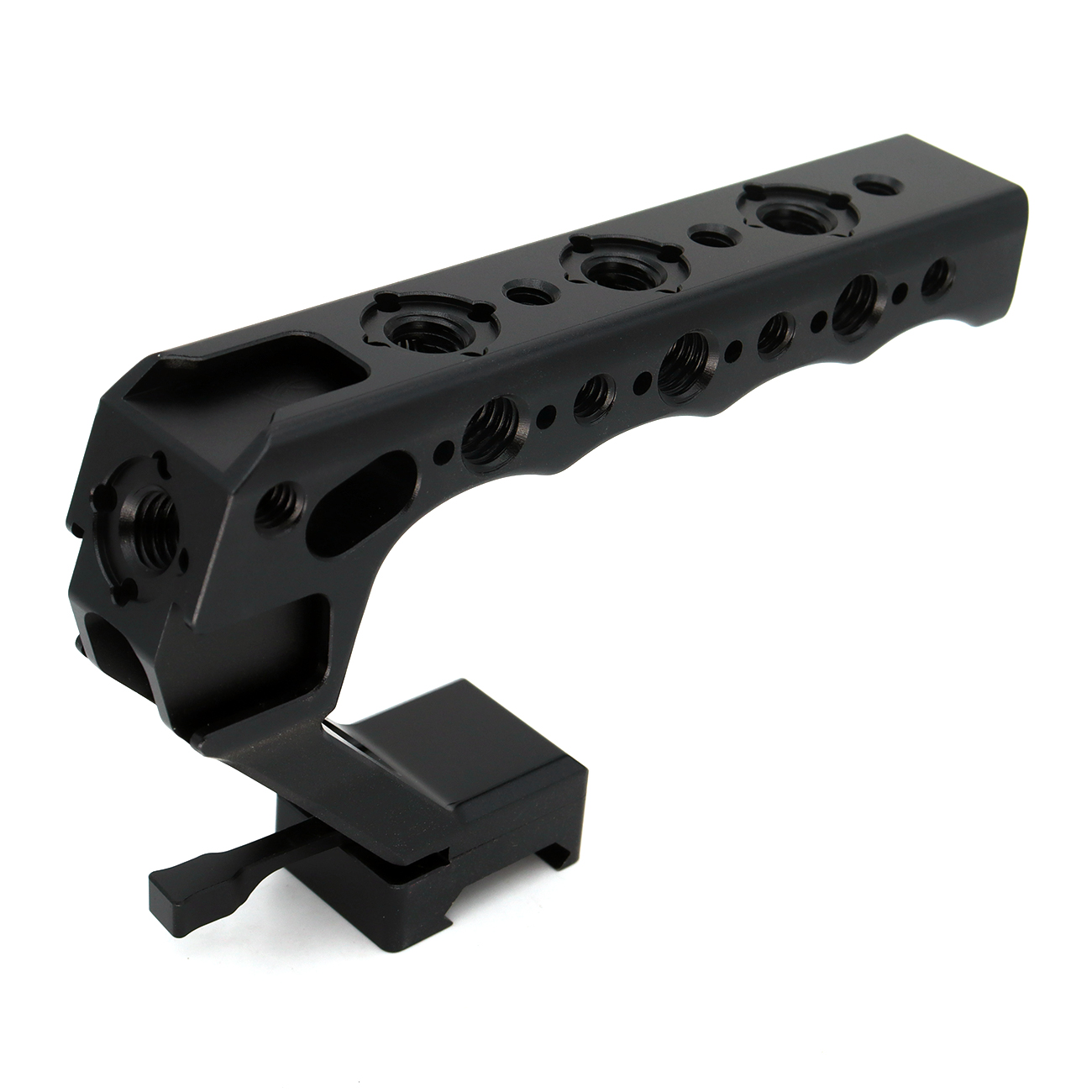 Camera Top Handle with 3/8" ARRI Locating Pins, with 1/4" 3/8" Threads and 3 Cold Shoes, Compatible with ARRI Handles