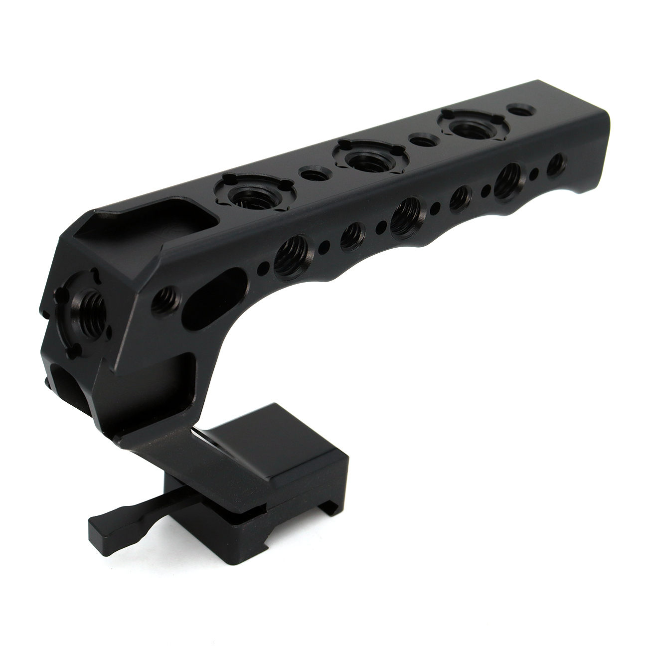Camera Top Handle with 3/8" ARRI Locating Pins, with 1/4" 3/8" Threads and 3 Cold Shoes, Compatible with ARRI Handles