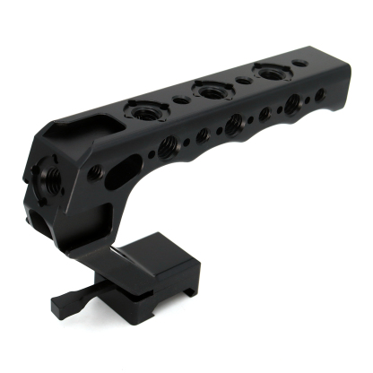 Camera Top Handle with 3/8" ARRI Locating Pins, with 1/4" 3/8" Threads and 3 Cold Shoes, Compatible with ARRI Handles