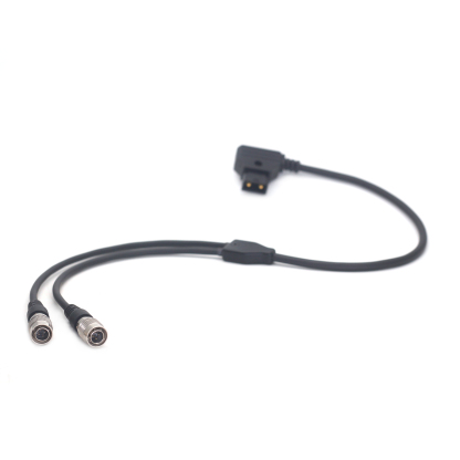 Power Cable D-tap to Dual Hirose 4Pin Male for ZAXCOM, Sound Devices 688/633, Zoom F8
