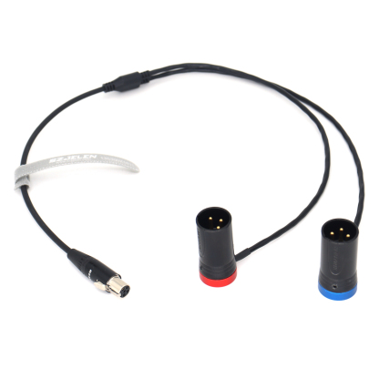 Audio Cable TA5F to Two Low-Profile XLR NEUTRIK 3Pin XLR Male for Zaxcom qrx200
