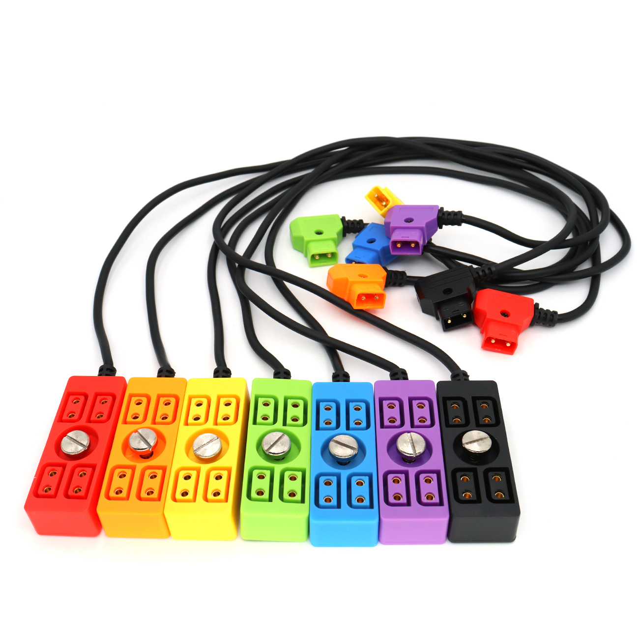 D-tap to 4 Port D-tap Female Power Splitter D-tap Distributor with 1/4" Screw