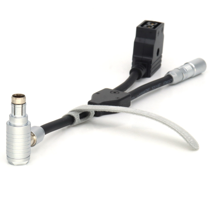 24V Elbow RS 3Pin to RS 3Pin and D-tap Female Way Splitter Cable for SONY CineAlta Camera