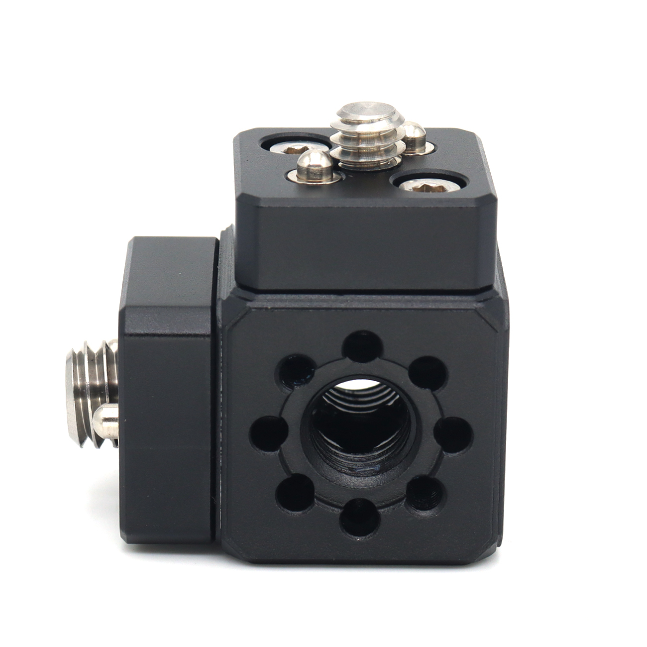 Multi-Hole Screws Adapter with Cold Shoe Mount with 1/4'' 3/8'' ARRI Thread Hole for Tripod, Magic Arm, Microphone, Camera Cage