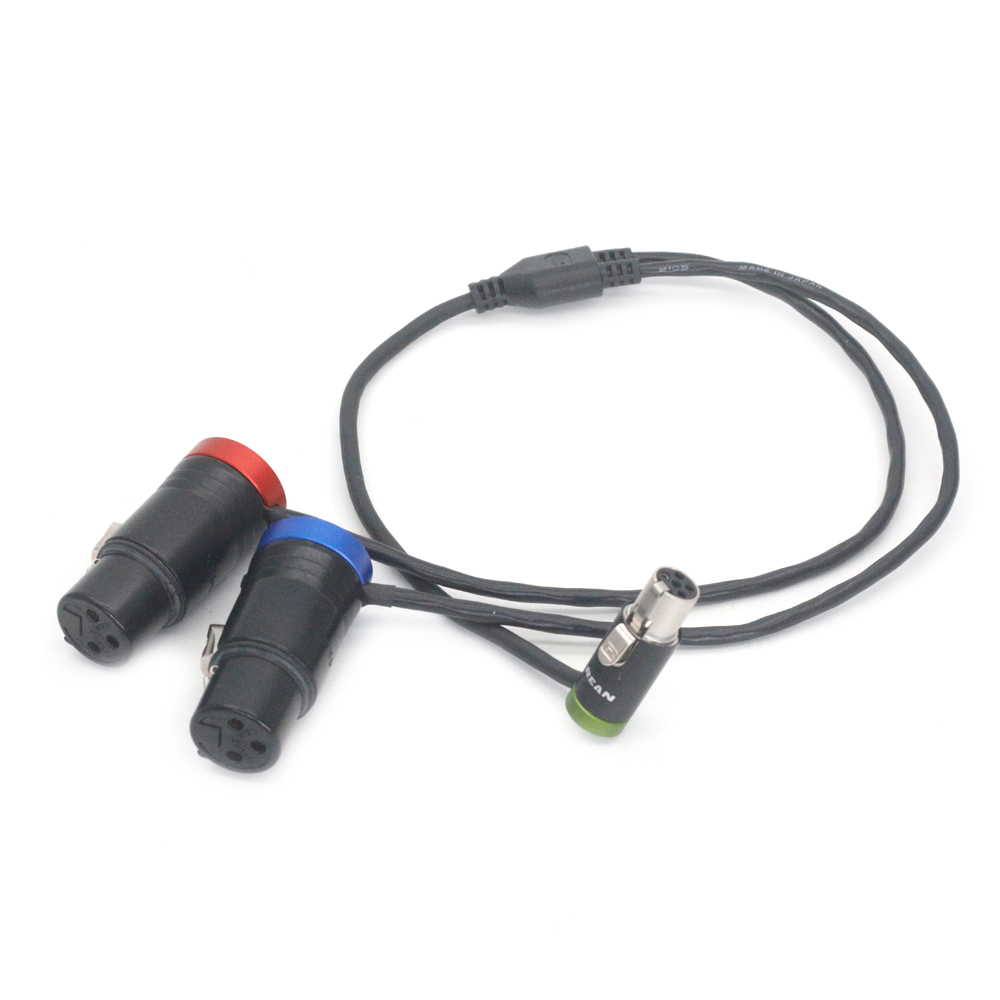 Audio Cable Low-profile TA5F mini XLR 5Pin Female to Short Dual XLR 3Pin Female for Zaxcom qrx200