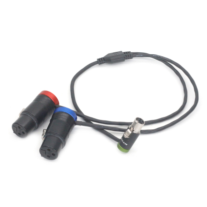 Audio Cable Low-profile TA5F mini XLR 5Pin Female to Short Dual XLR 3Pin Female for Zaxcom qrx200