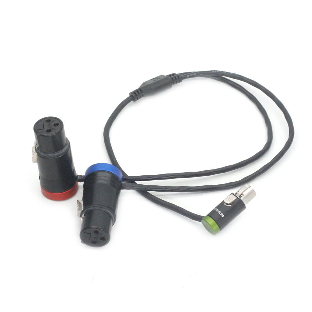 Audio Cable Low-profile TA5F mini XLR 5Pin Female to Short Dual XLR 3Pin Female for Zaxcom qrx200