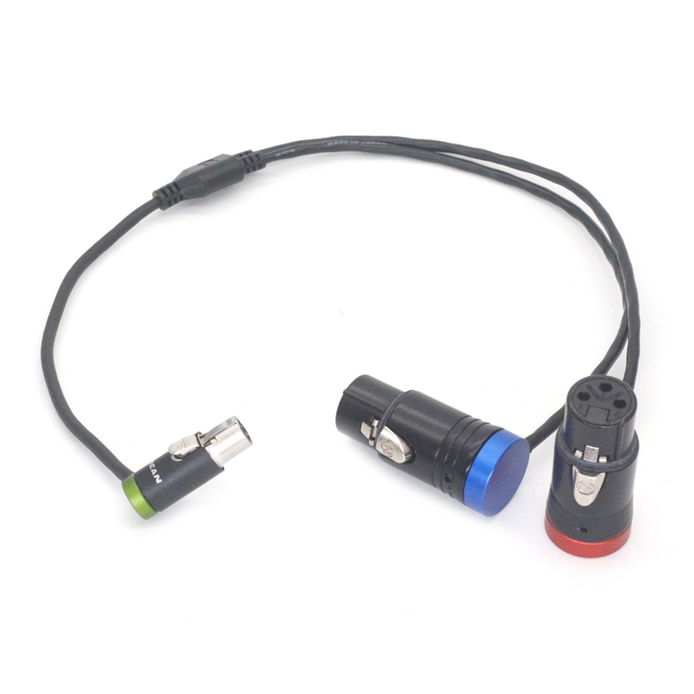 Audio Cable Low-profile TA5F mini XLR 5Pin Female to Short Dual XLR 3Pin Female for Zaxcom qrx200
