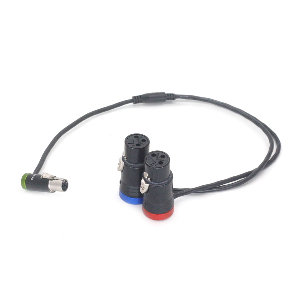 Audio Cable Low-profile TA5F mini XLR 5Pin Female to Short Dual XLR 3Pin Female for Zaxcom qrx200