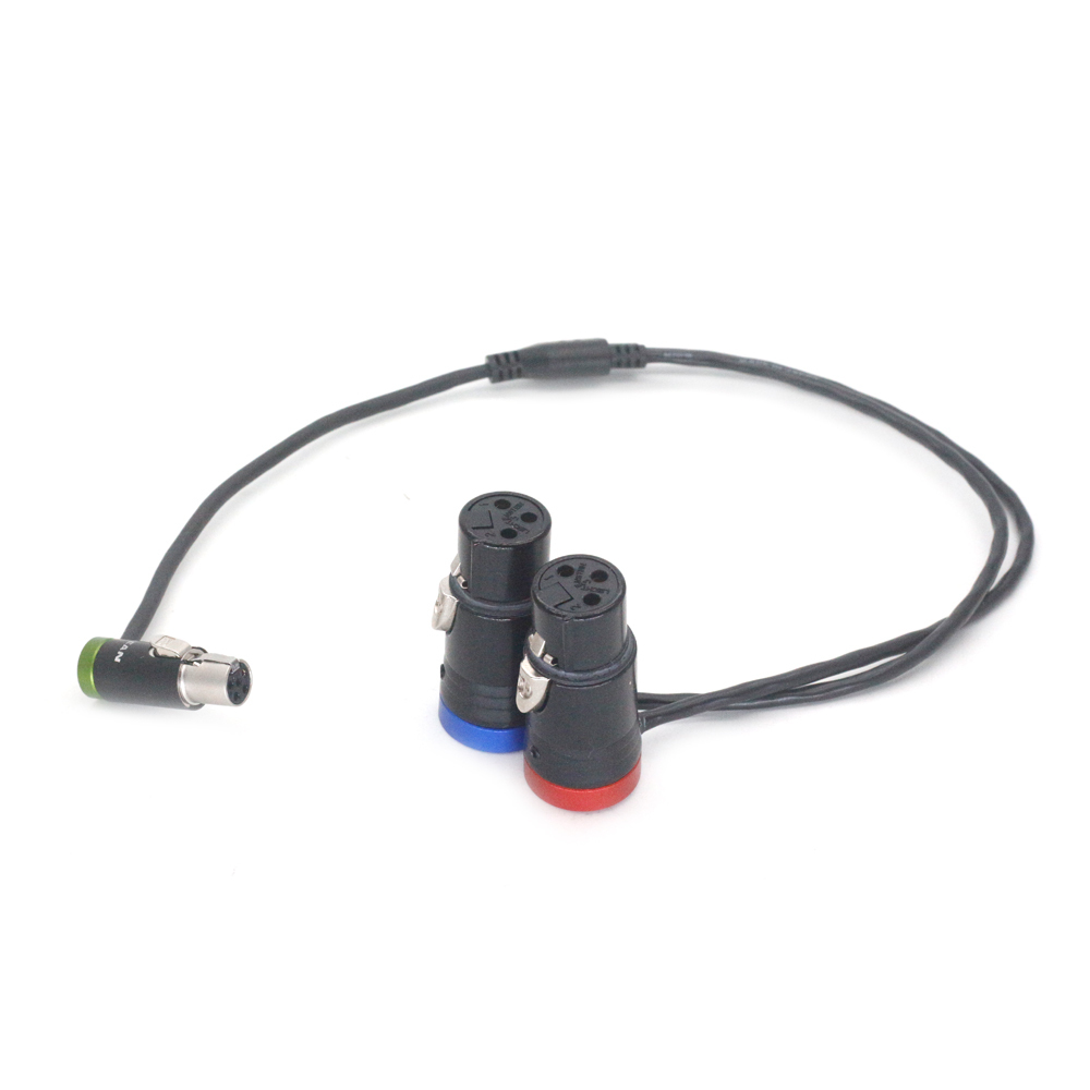 Audio Cable Low-profile TA5F mini XLR 5Pin Female to Short Dual XLR 3Pin Female for Zaxcom qrx200
