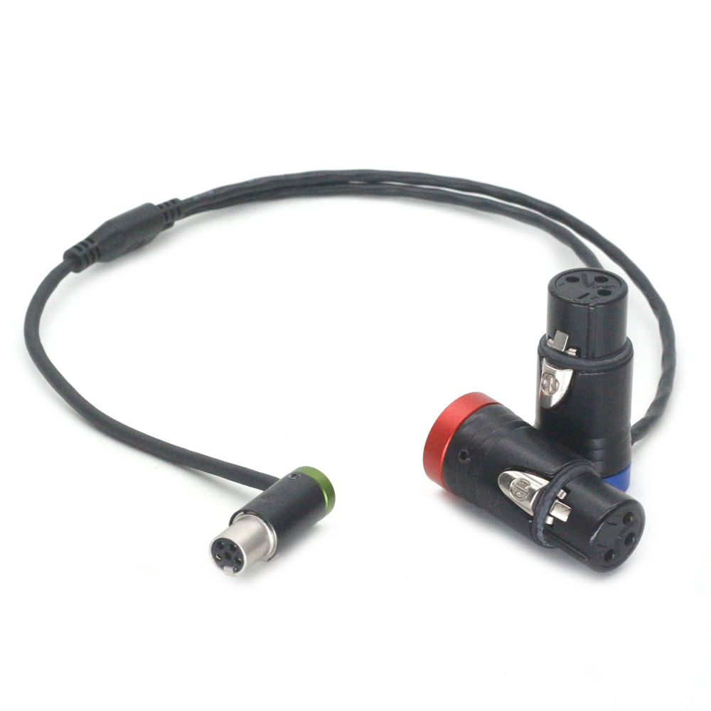 Audio Cable Low-profile TA5F mini XLR 5Pin Female to Short Dual XLR 3Pin Female for Zaxcom qrx200