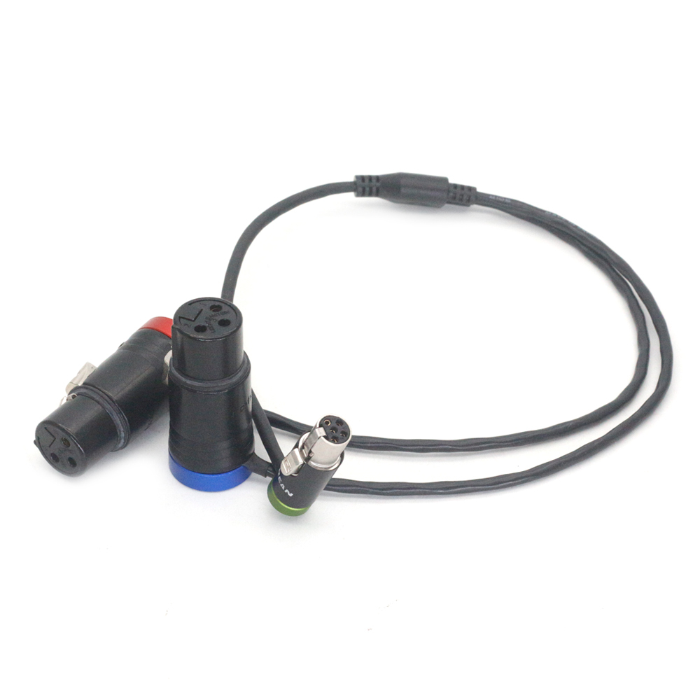 Audio Cable Low-profile TA5F mini XLR 5Pin Female to Short Dual XLR 3Pin Female for Zaxcom qrx200