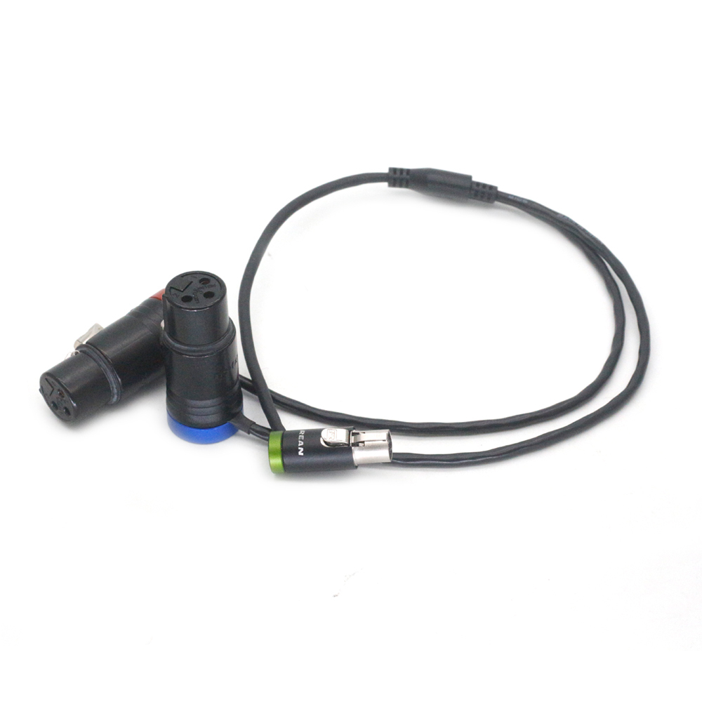Audio Cable Low-profile TA5F mini XLR 5Pin Female to Short Dual XLR 3Pin Female for Zaxcom qrx200