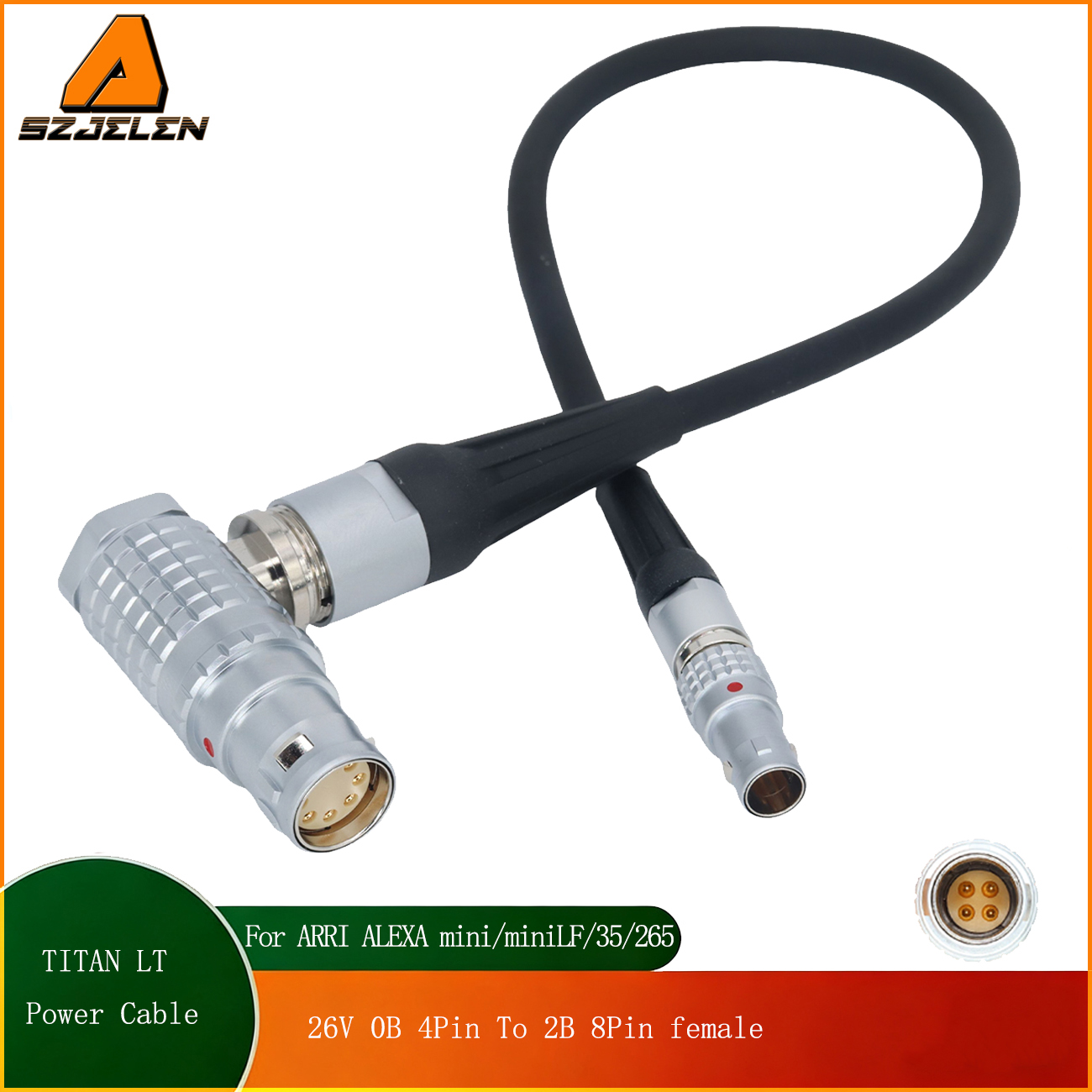 For Titan LT Gimbal 26V 0B 4Pin To 2B 8Pin Female Power Cable For ARRI ALEXA 35/265/Mini/Mini LF Camera