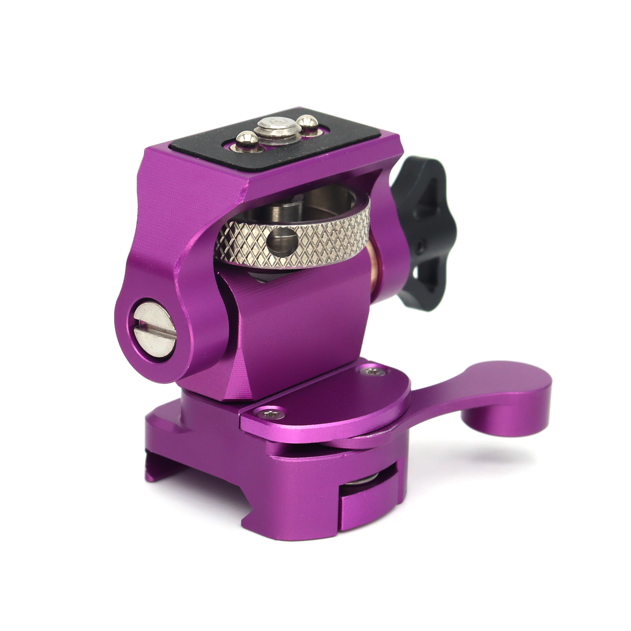 NATO Clamp/Cold Shoe/3/8/1/4 Screw DSLR Monitor Mount for ARRI Mount, 180° Tilt and 360° Swivel