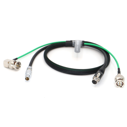 Power Cable 0B 2Pin to TA4F + SDI camera monitor SDI line for tvlogic 055/056/058