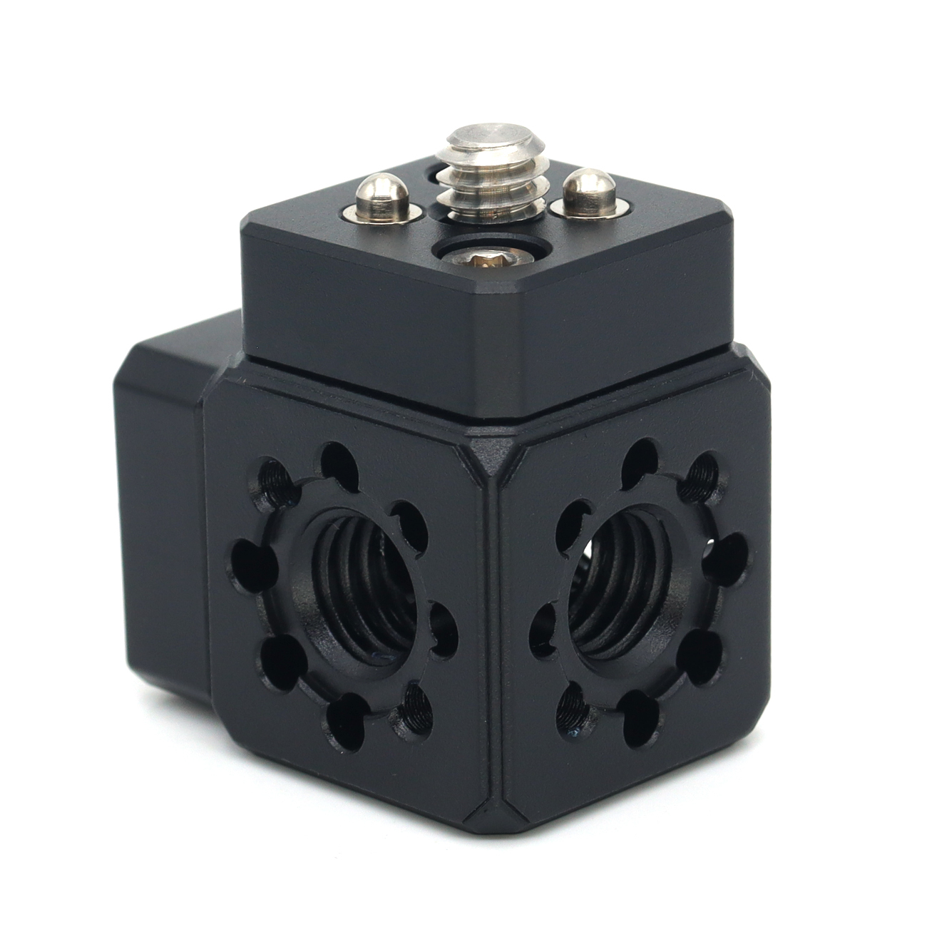 Multi-Hole Screws Adapter with Cold Shoe Mount with 1/4'' 3/8'' ARRI Thread Hole for Tripod, Magic Arm, Microphone, Camera Cage