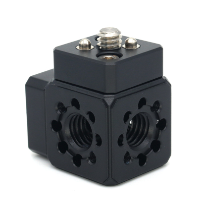 Multi-Hole Screws Adapter with Cold Shoe Mount with 1/4'' 3/8'' ARRI Thread Hole for Tripod, Magic Arm, Microphone, Camera Cage