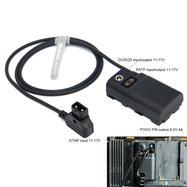 SONY NP-F550/NP-F570/ 970 Power Coupler DC Dummy Battery for SmallHD , ATOMOS Monitor Power cable