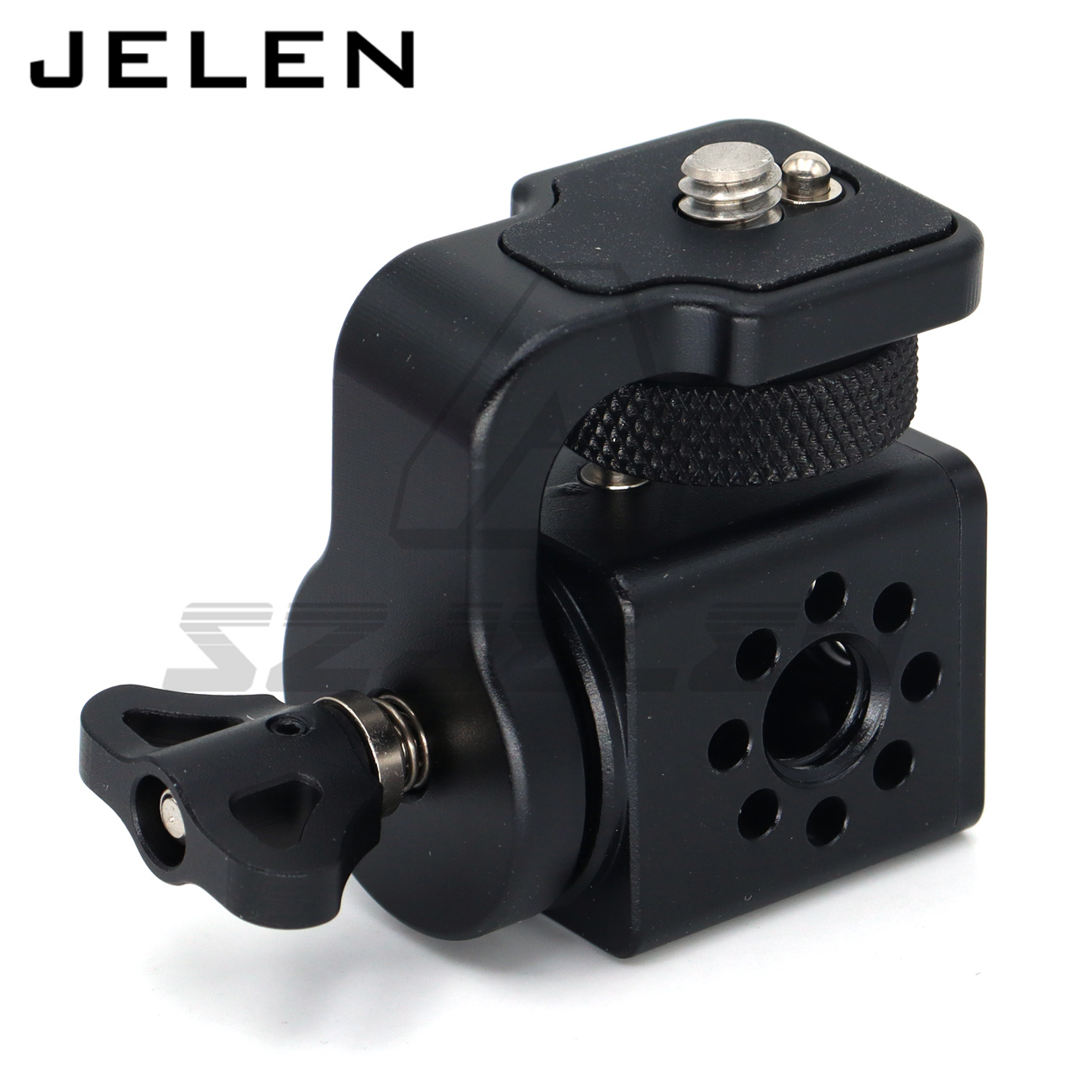 360 degree rotating pan tilt bracket, Camera 3/8 screws fixed 1/4 monitor bracket, adjustable back and forth, Locating Pins