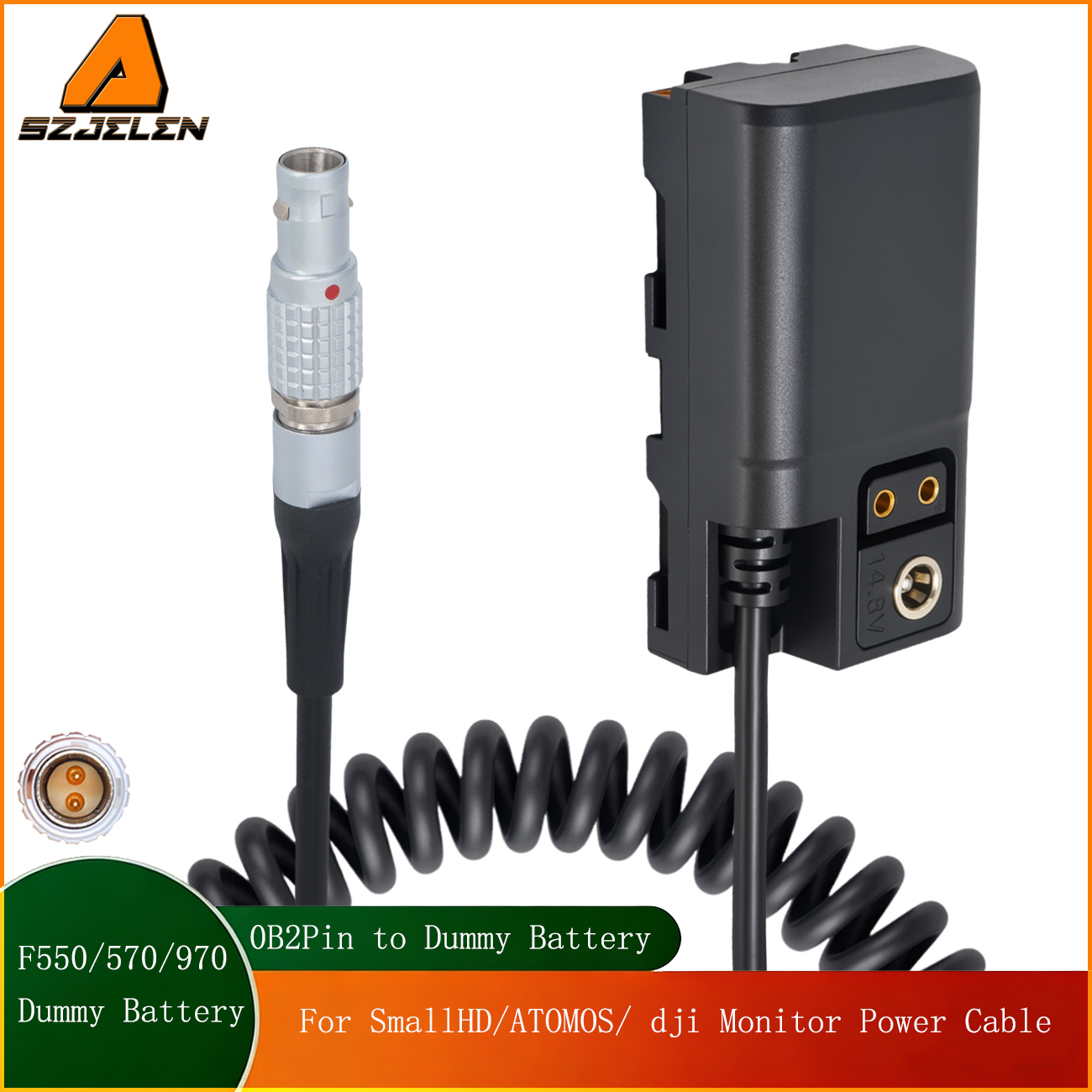 0B 2Pin Male to NP-F550/NP-F570/970 Power Coupler DC Dummy Battery for SONY