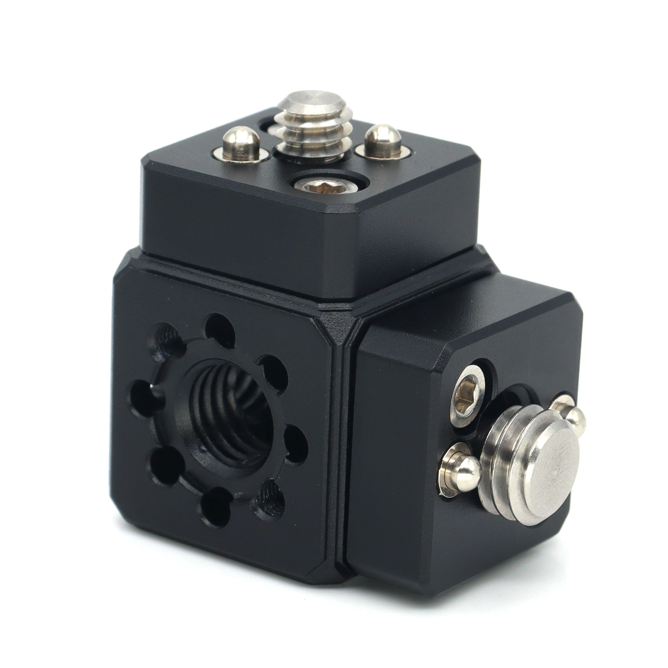 Multi-Hole Screws Adapter with Cold Shoe Mount with 1/4'' 3/8'' ARRI Thread Hole for Tripod, Magic Arm, Microphone, Camera Cage