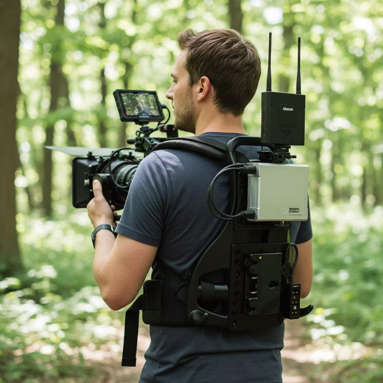 Video Outdoor Live Streaming Broadcast Backpack Plate Vest For V-Mount/Gold-Mount Battery