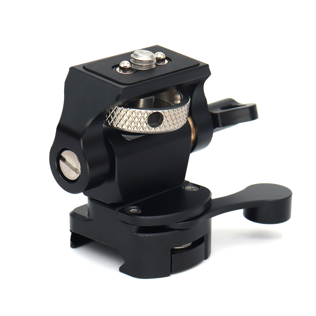 NATO Clamp/Cold Shoe/3/8/1/4 Screw DSLR Monitor Mount for ARRI Mount, 180° Tilt and 360° Swivel