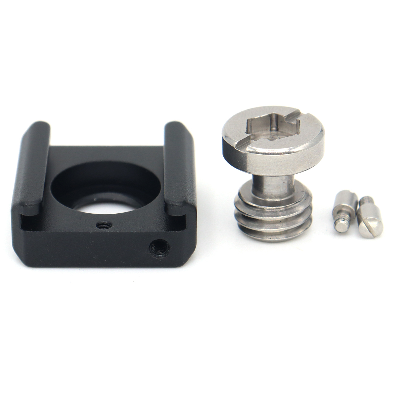 Multi-Hole Screws Adapter with Cold Shoe Mount with 1/4'' 3/8'' ARRI Thread Hole for Tripod, Magic Arm, Microphone, Camera Cage