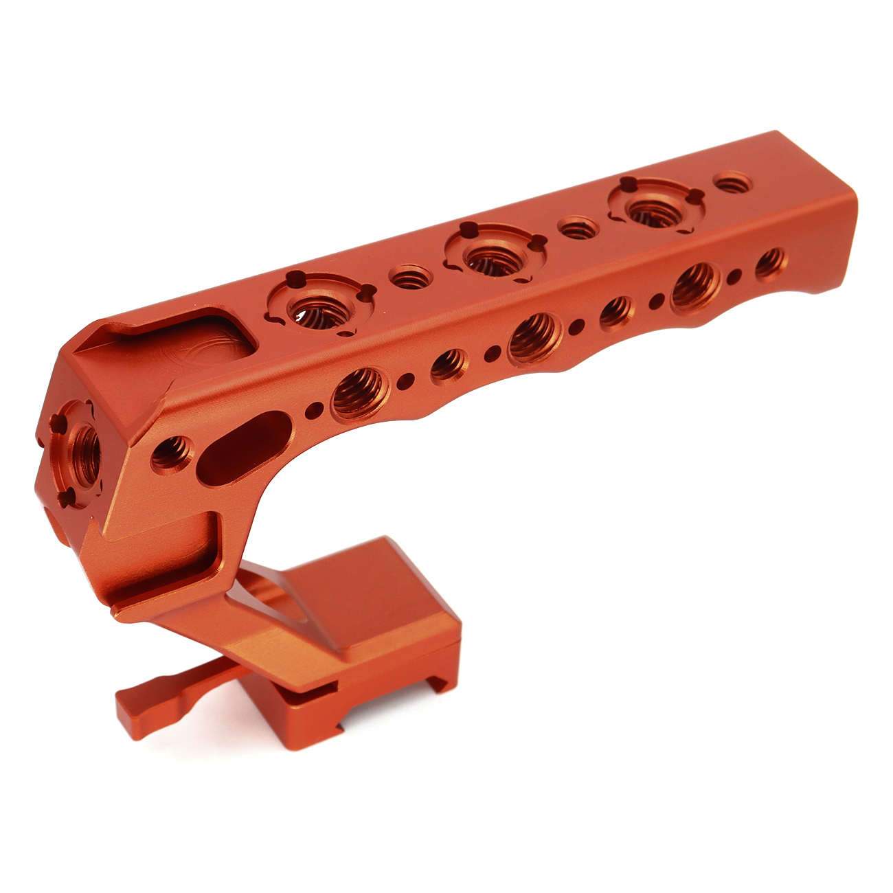 Camera Top Handle with 3/8" ARRI Locating Pins, with 1/4" 3/8" Threads and 3 Cold Shoes, Compatible with ARRI Handles